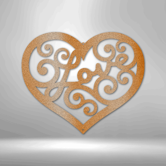Love Swirl Steel Sign Laser Cut Powder Coated Home & Office Metal Wall Decor Mul
